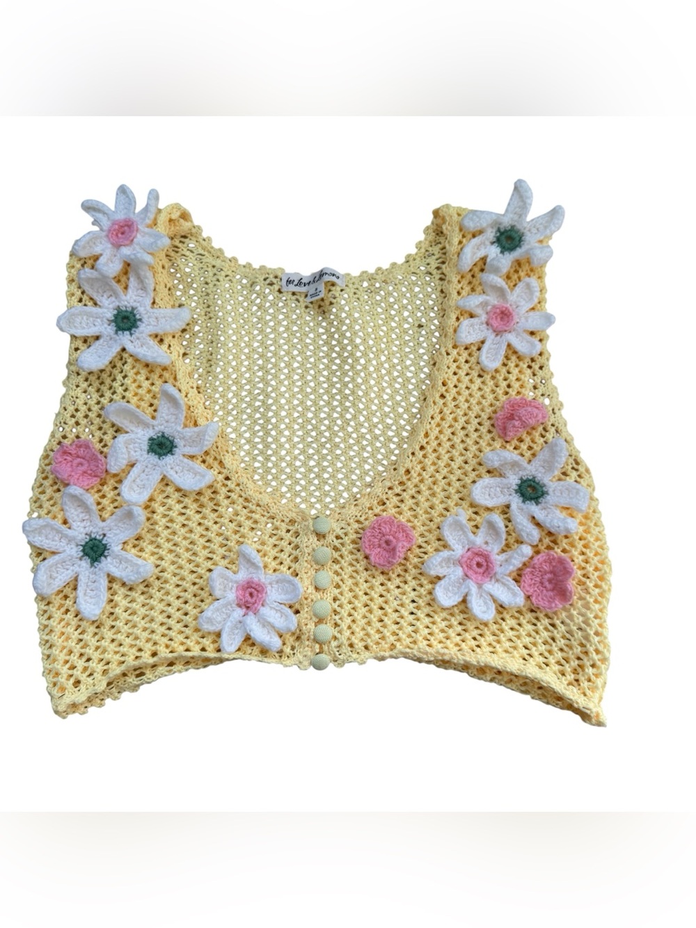 For Love And Lemons Yellow
Crochet Floral Top